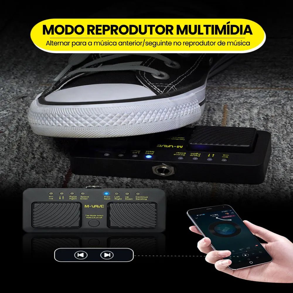 Pedal Passador de Páginas Page Turner Silêncioso e Bluetooth Turner VAVE368 M - VAVE M - VAVE VAVE368 14 MVshow