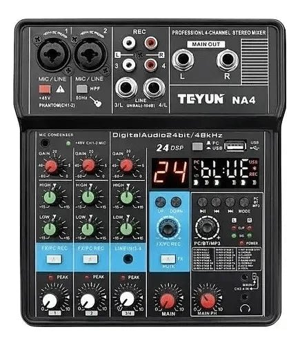 Mesa de Som de 4 Canais - 24 Efeitos de Voz - Teyun Teyun NA4 1 MVshow