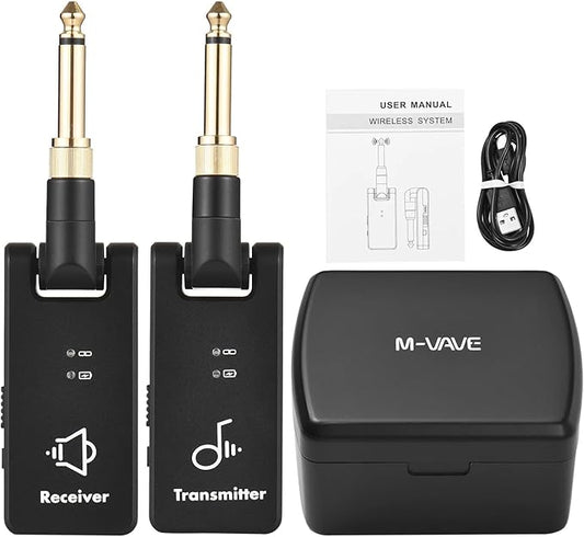 Sistema De Transmissão Sem Fio WP - 8 M - VAVERecarregável 2.4G Receptor De Guitarra Elétrica E Transmissor, Bateria Embutida Com Caixa Carregamento, 3.5mm, 6.35m transmissão áudio sem fio M - VAVE wp - 8 2 MVshow