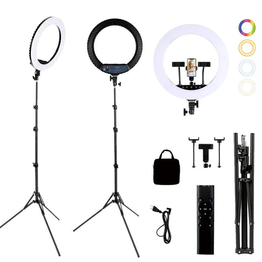 Ring Light RGB com Controle Remoto - Suporte para Câmera ou Celular MVshow HQ - 18RGB 2 MVshow