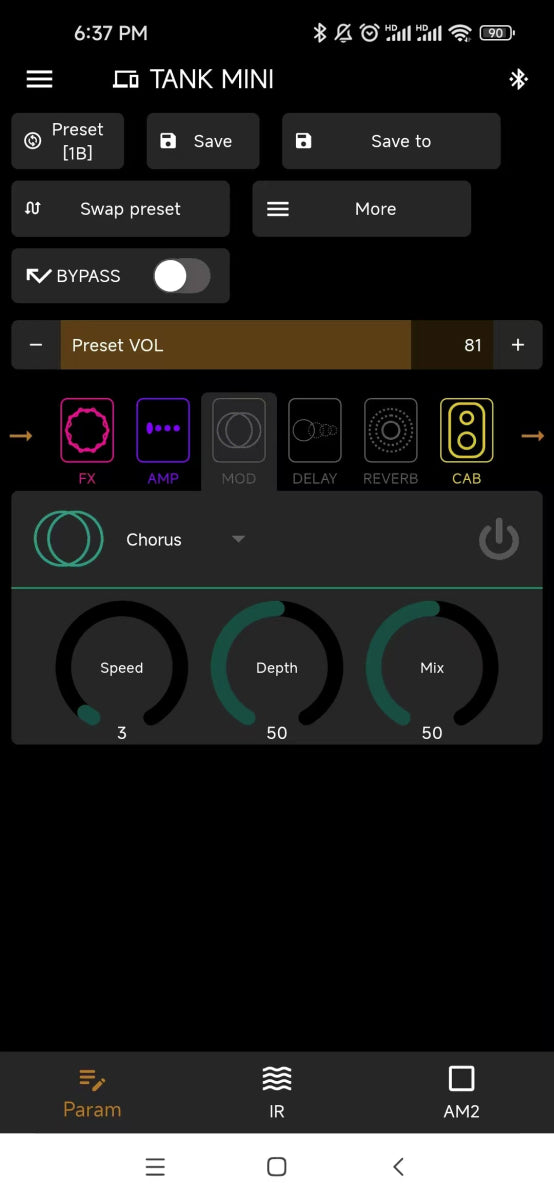 Pedaleira Tank Mini Multifunção para Guitarra e Baixo Preta M - VAVE M - VAVE TANK - MINI 6 MVshow
