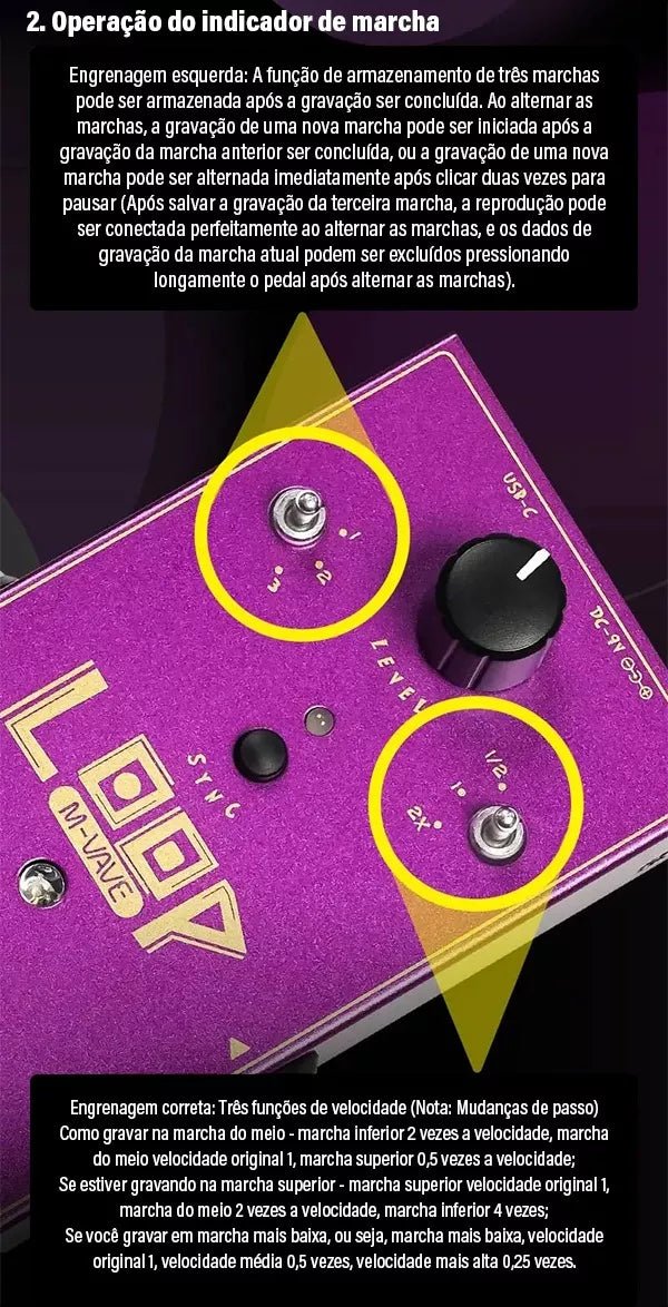 Pedal de Efeito LOOP II M - VAVE M - VAVE 7 MVshow