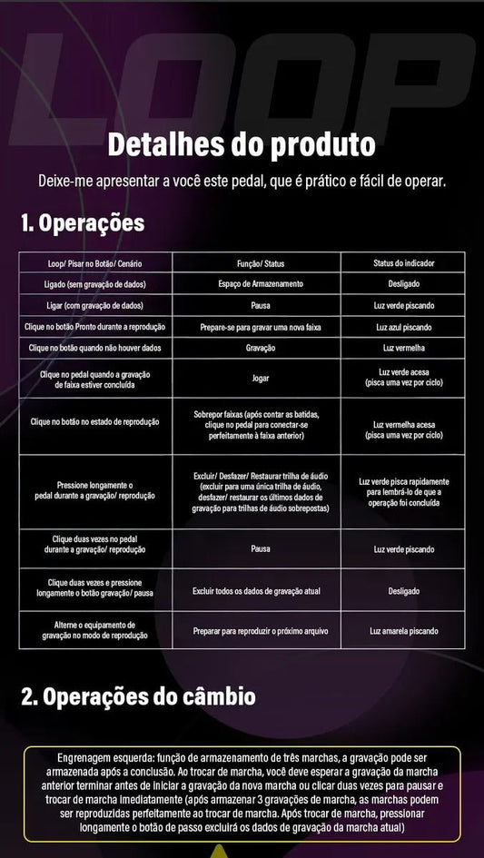 Pedal de Efeito LOOP II M - VAVE M - VAVE 2 MVshow