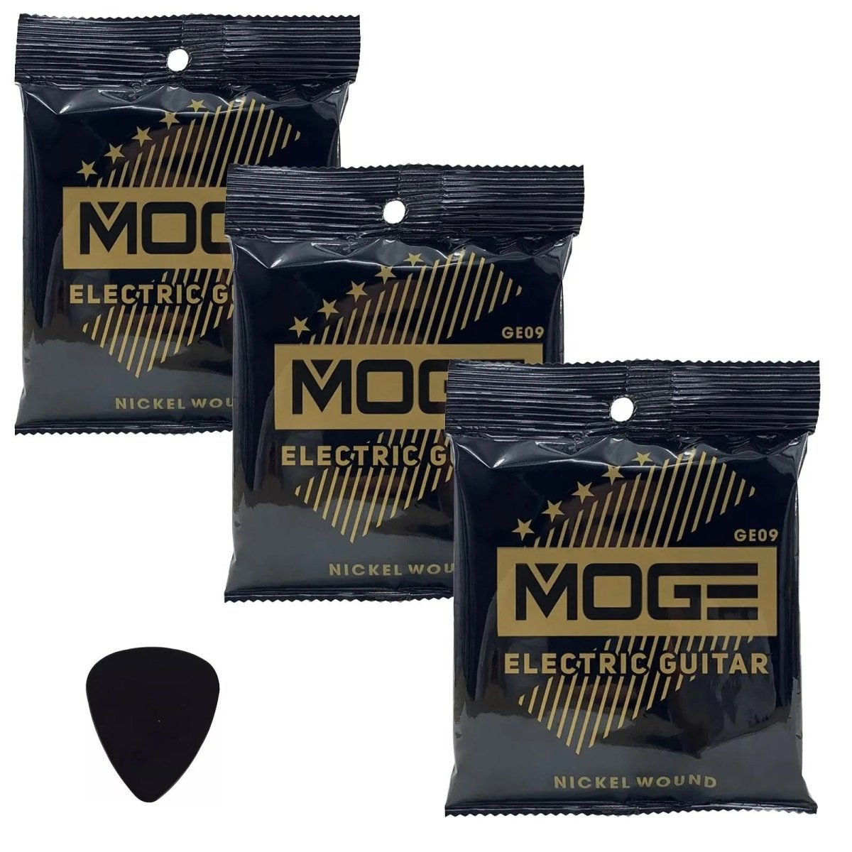 Cordas em Aço e Níquel para Guitarra Elétrica de 0,23mm a 1,06mm GE09 MOGE MOGE GE09 6 MVshow