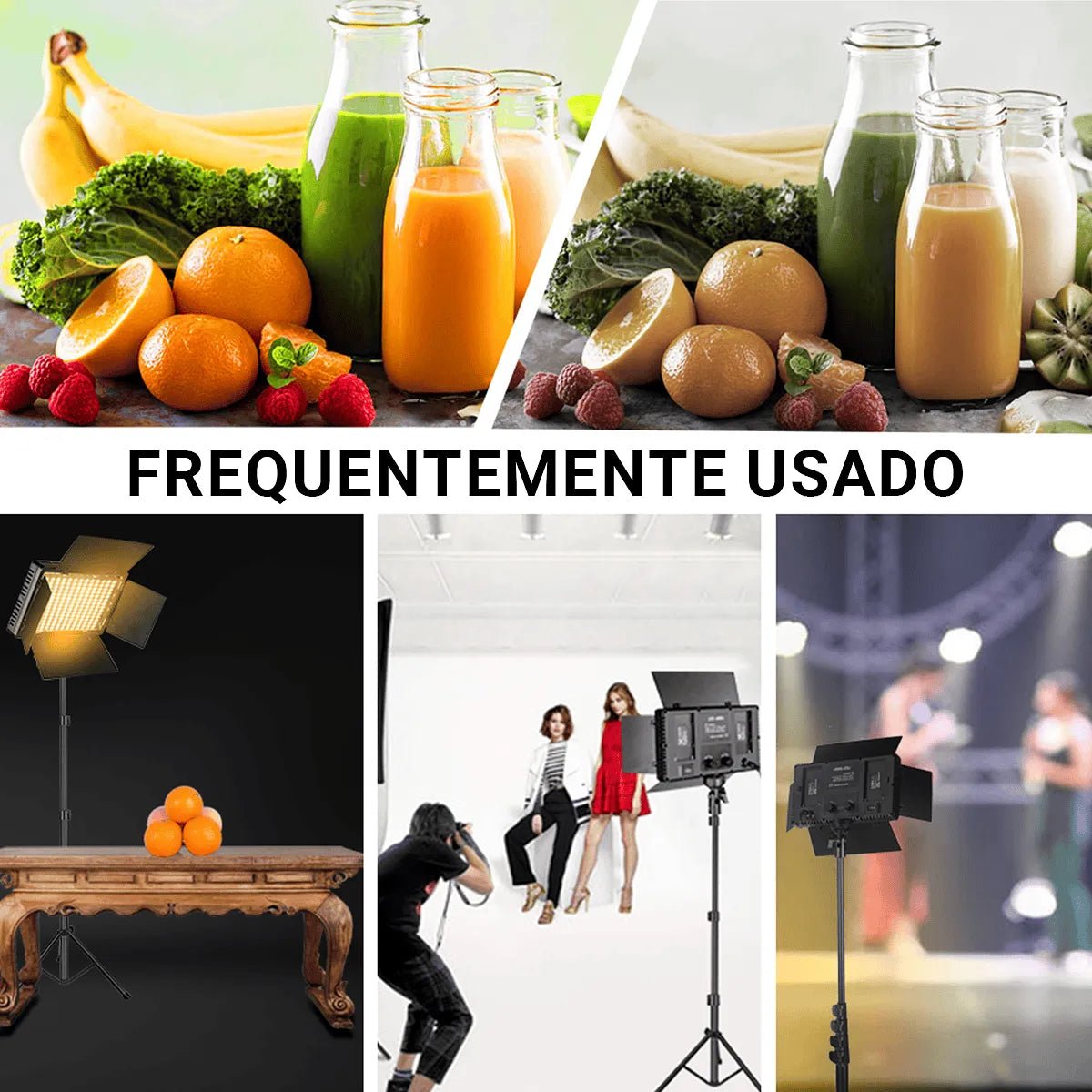 Luz de Preenchimento Profissional LED 1120 Lâmpadas 3200 - 5600k VEDO Modus LED - U800+ 6 MVshow