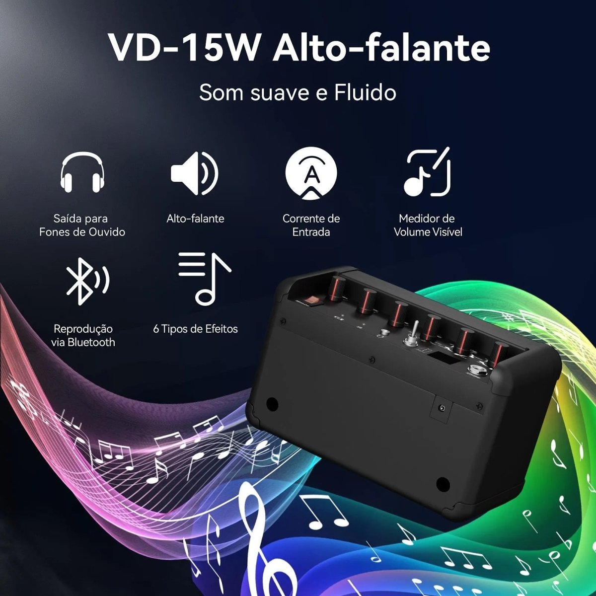 Mini - Amplificador para Guitarra e Baixo VD15W Vedo VEDO VD - 15W 3 MVshow