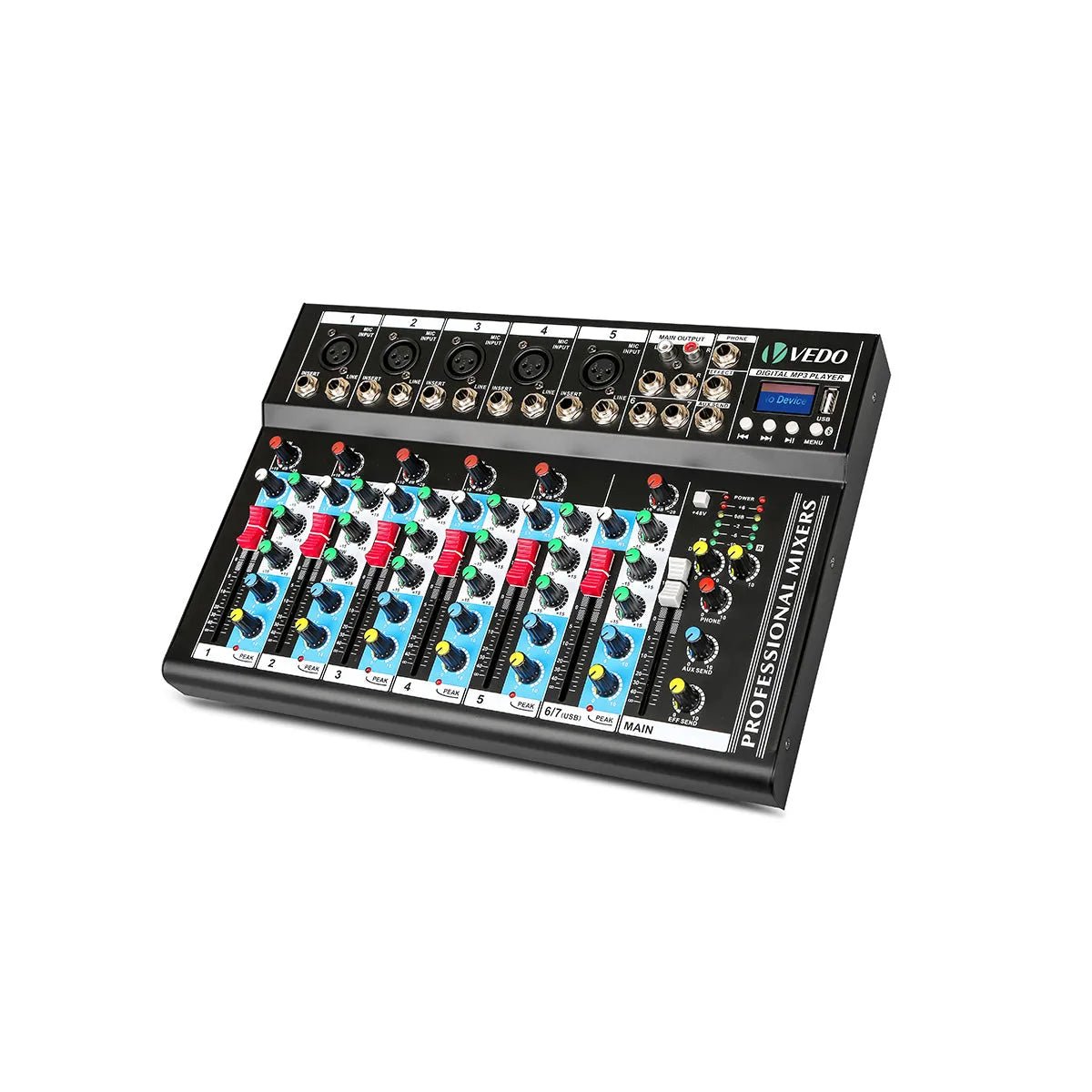Mesa de Som Profissional e Interface de Áudio de 7 Canais Mixer VDA107L Vedo VEDO VDA107L 8 MVshow
