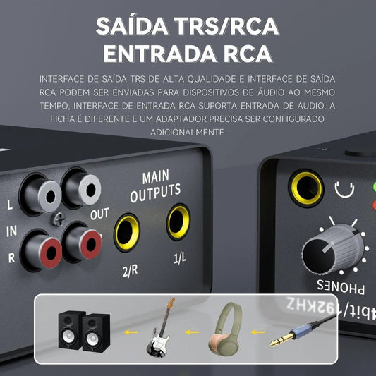 Interface de Áudio USB 2 entradas 2 saídas Q24 Teyun Teyun Q - 24 2 MVshow