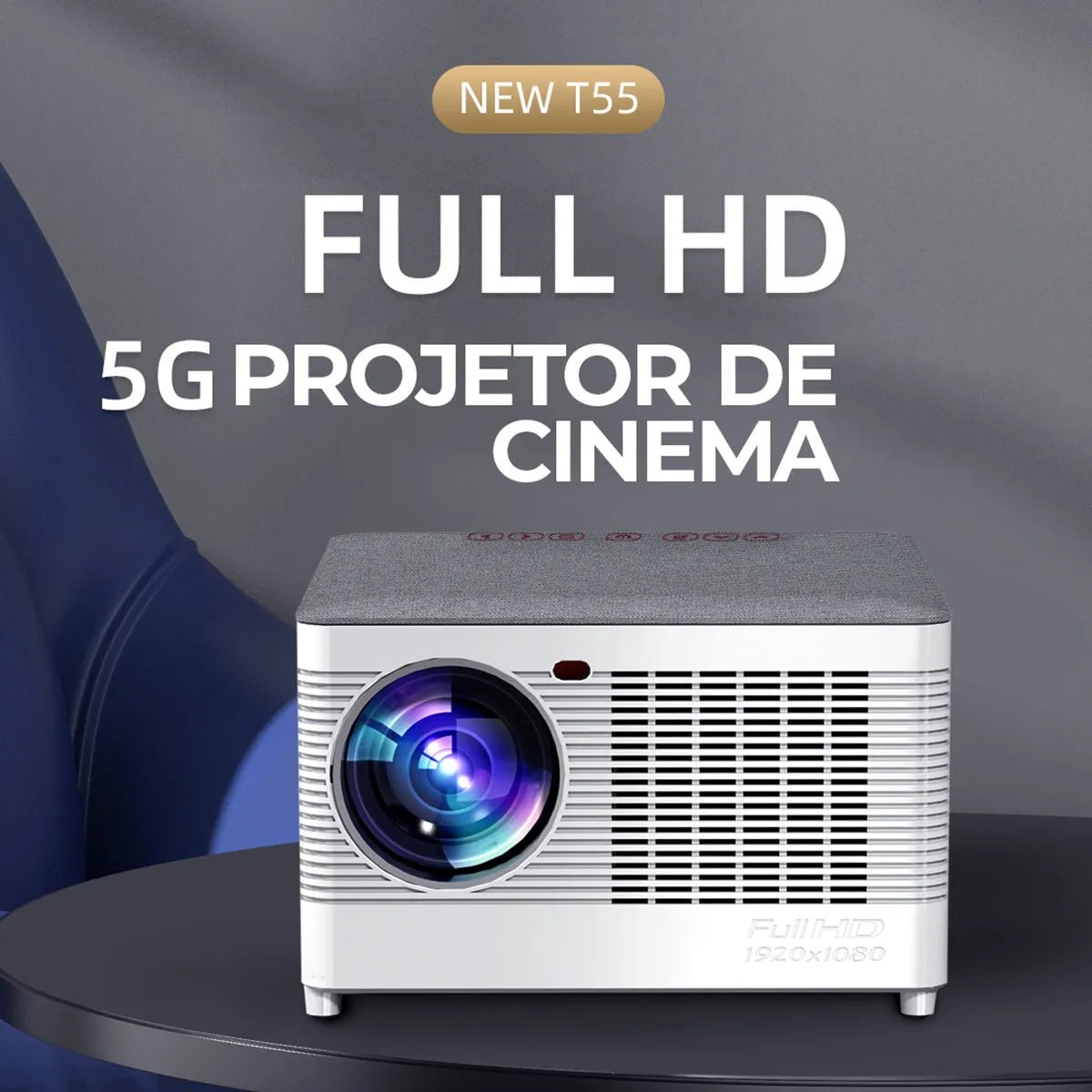 Projetor T55 Cinza Portátil - 1920x1080p WIFI e Android - Wanbo Wanbo T55 7 MVshow