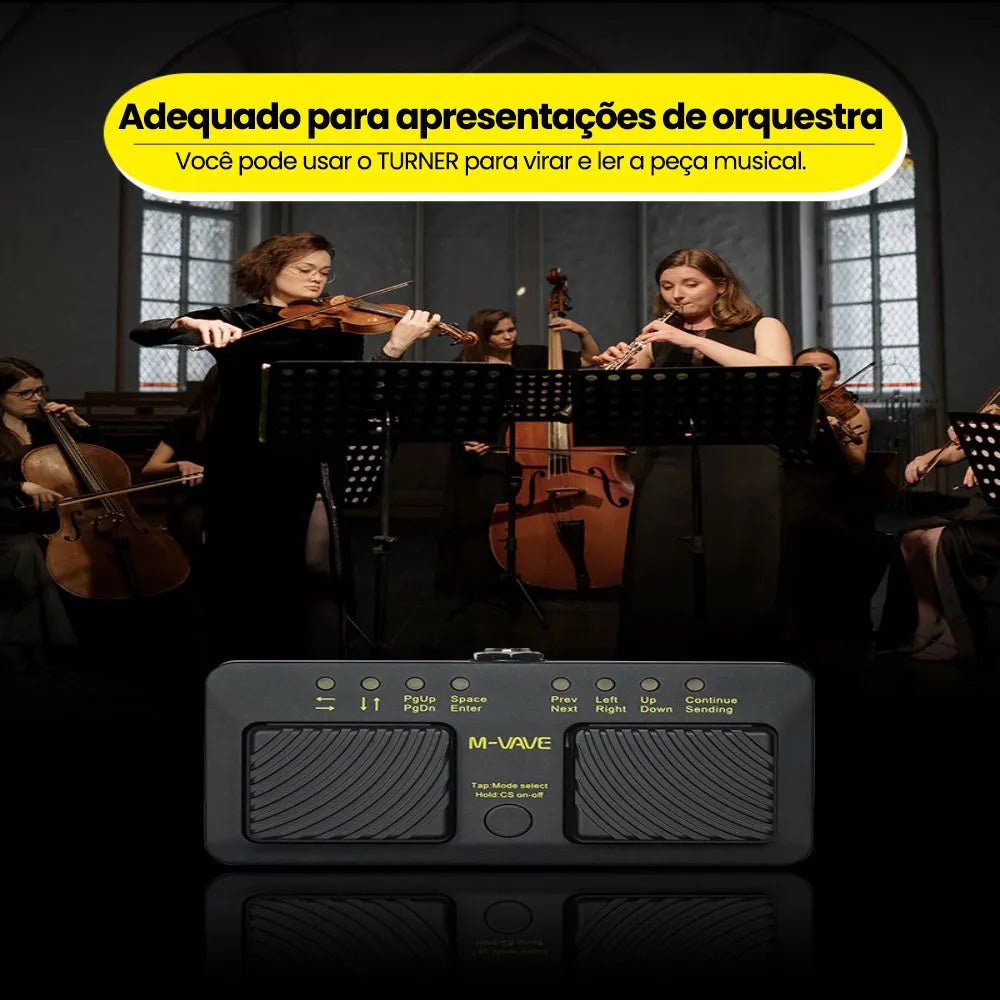 Pedal Passador de Páginas Page Turner Silêncioso e Bluetooth Turner VAVE368 M - VAVE M - VAVE VAVE368 7 MVshow