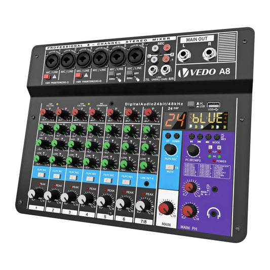 Mesa De Som com 8 Canais 48v - Teyun - MV Show