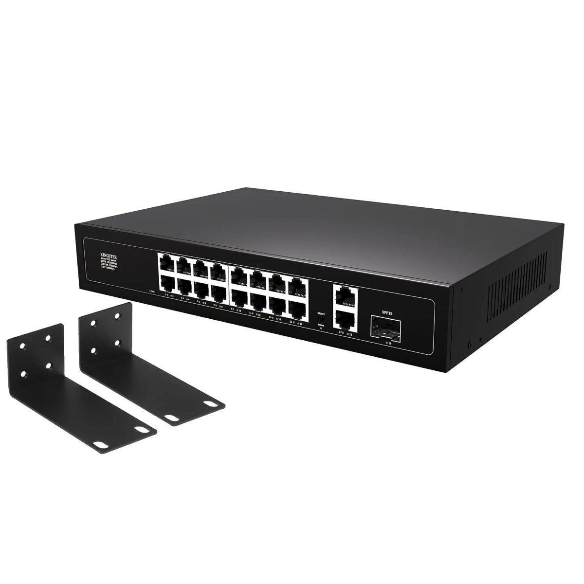 Switch Poe 16 Portas de Entrada 2 de Saída - Switches para CFTV e NVD - Kingster Kingster F1621GEP 1 MVshow