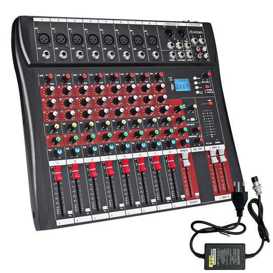 Mesa de Som Profissional de 8 Canais - Vedo - MV Show