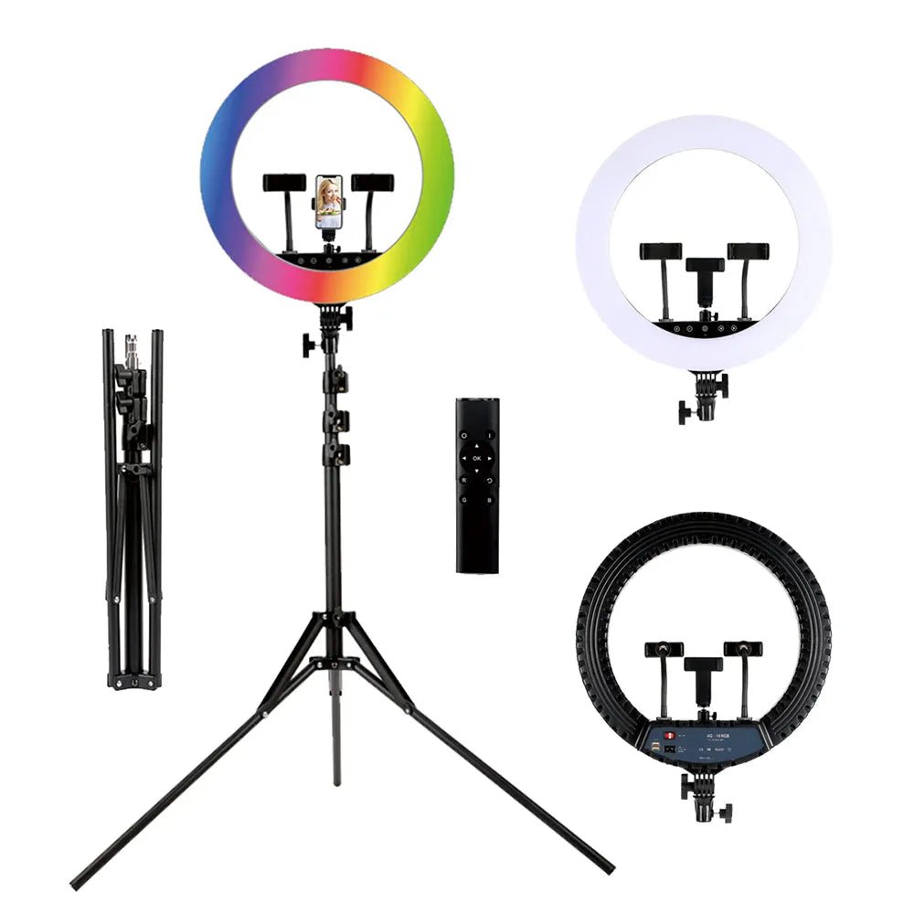 Ring Light RGB com Controle Remoto - Suporte para Câmera ou Celular MVshow HQ - 18RGB 1 MVshow