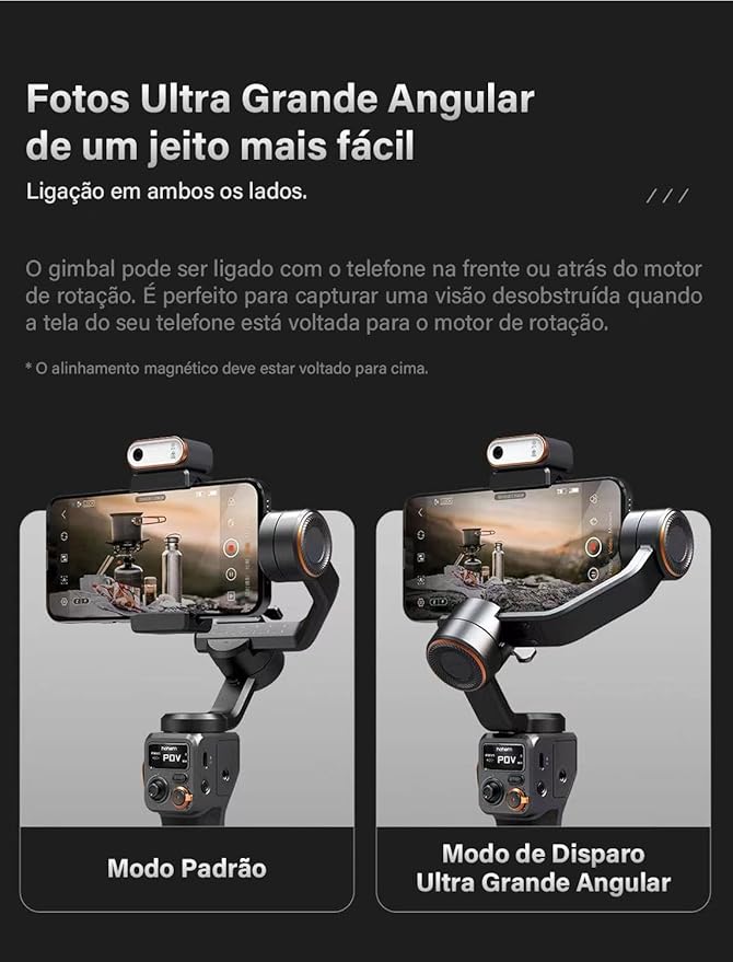 Estabilizador Gimbal Hohem i - Steady M6 Kit 3 eixos para celulares smartphones Hohem M6 KIT 5 MVshow