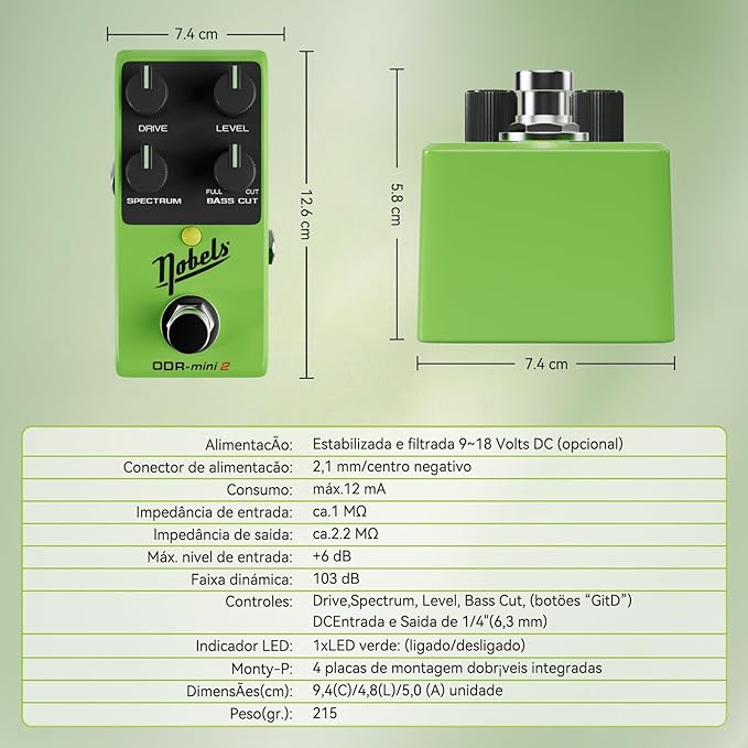 Pedal de Efeito OverDrive compacto ODR - mini2 Nobels Nobels ODR - mini2 6 MVshow