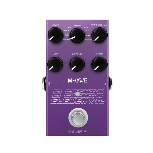 Pedal de Efeitos Delay Elemental - 9 Tipos de Atraso - M - Vave - MV Show