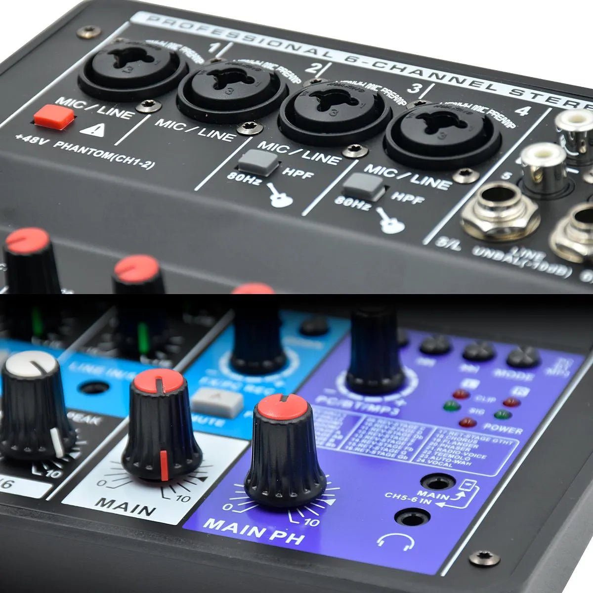 Mesa de Som 6 Canais - Mixer Profissional - Teyun - MV Show