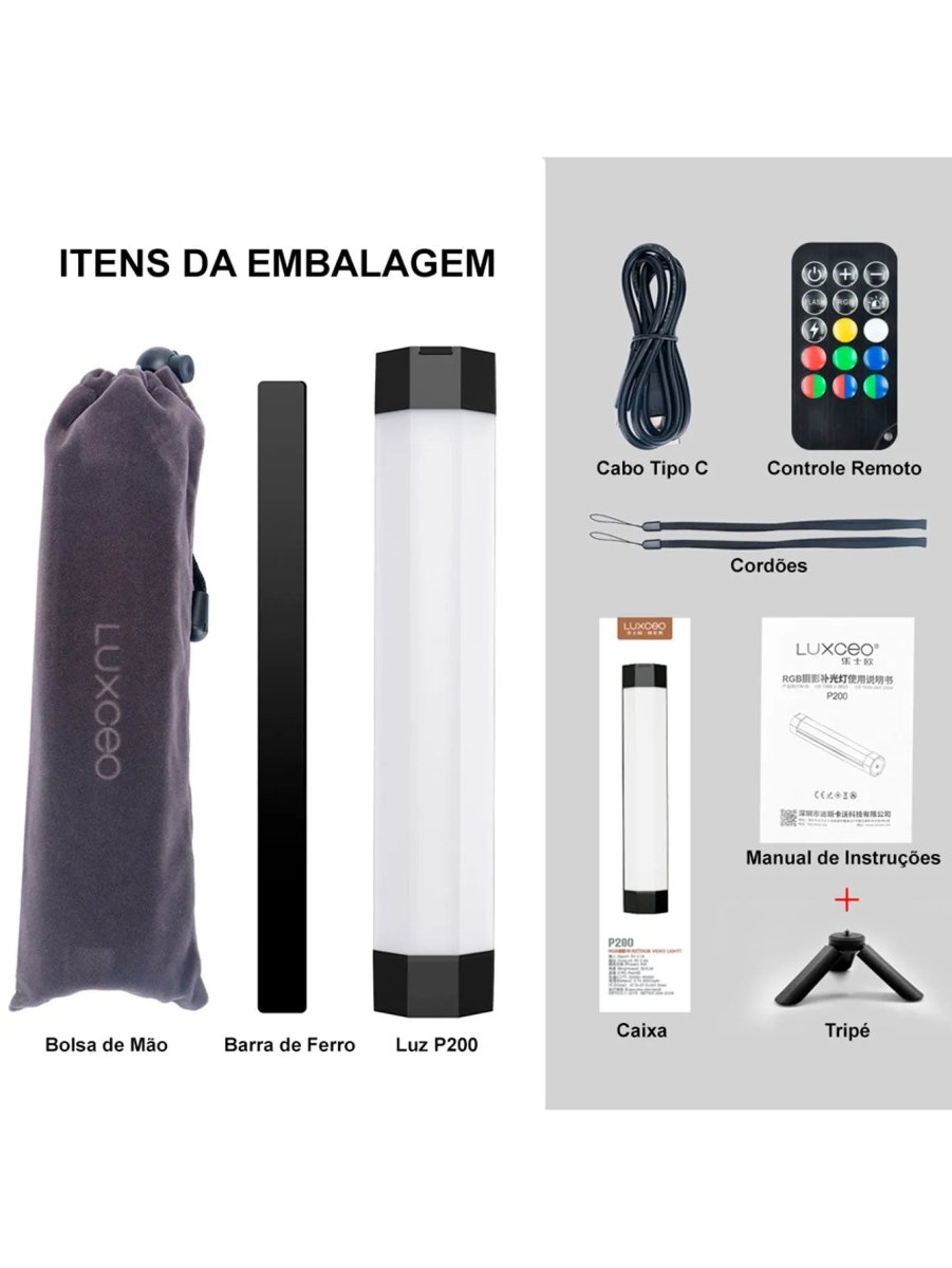 Bastão LED RGB LUXCEO P200 MVshow P200 4 MVshow