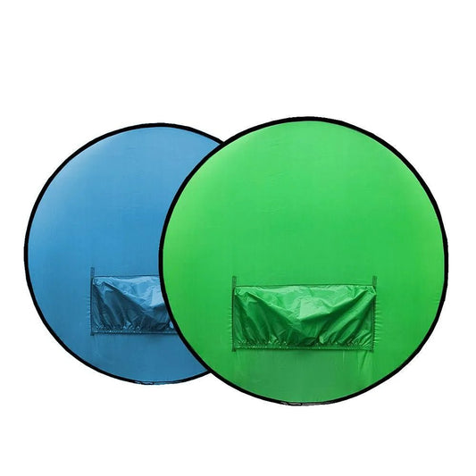 Chroma Key Redondo Azul e Verde com Suporte para Cadeira - MV Show