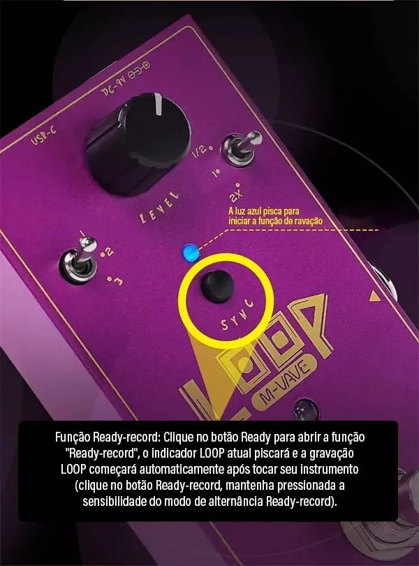 Pedal de Efeito LOOP II M - VAVE M - VAVE 6 MVshow