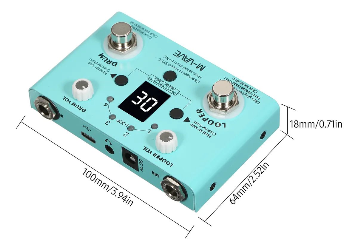 Pedal de Efeito Drum & Looper Lost Tempo M - VAVE M - VAVE VAVE797 3 MVshow