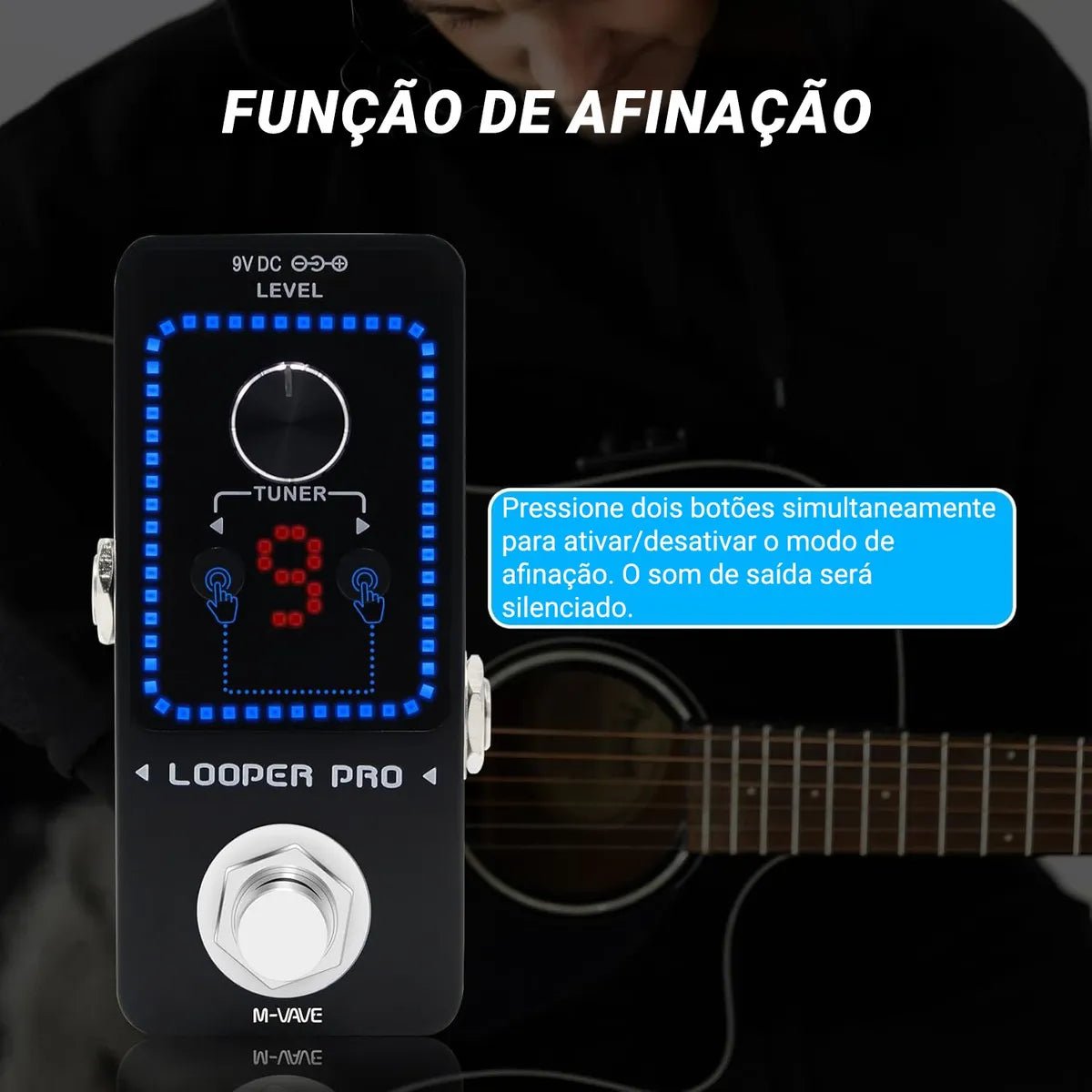Pedal de Efeito Simulações Looper PRO M - VAVE para guitarra M - VAVE VAVE788 4 MVshow