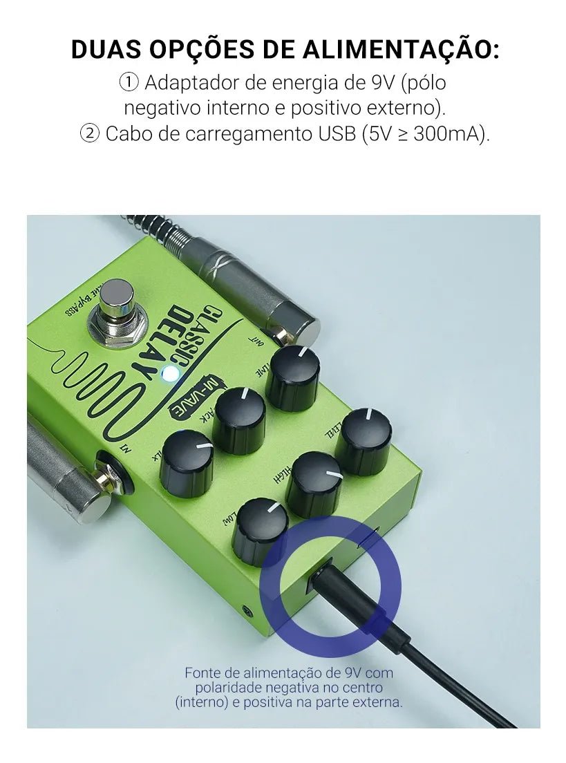 Pedal de Efeito Classic Delay VAVE785 M - VAVE True Bypass M - VAVE VAVE785 7 MVshow