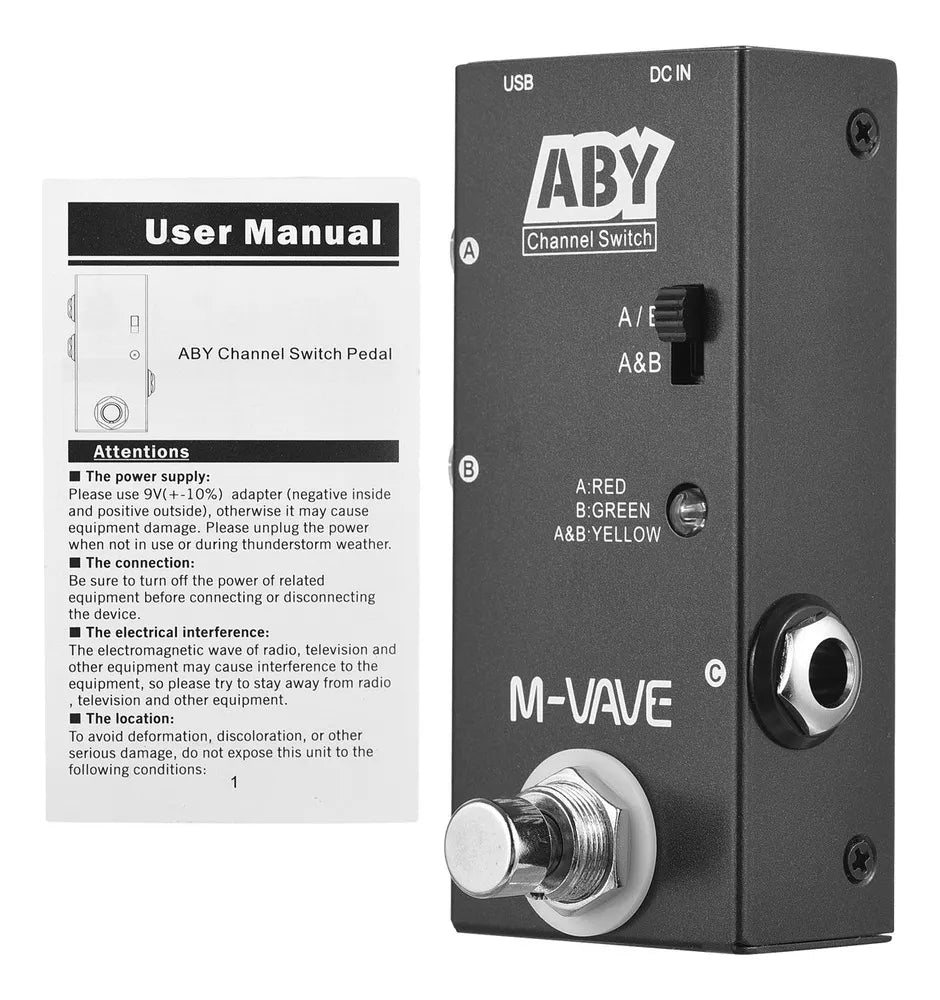 Pedal de Efeitos Seletor Channel Switch ABY M - VAVE para Guitarra M - VAVE VAVE786 8 MVshow