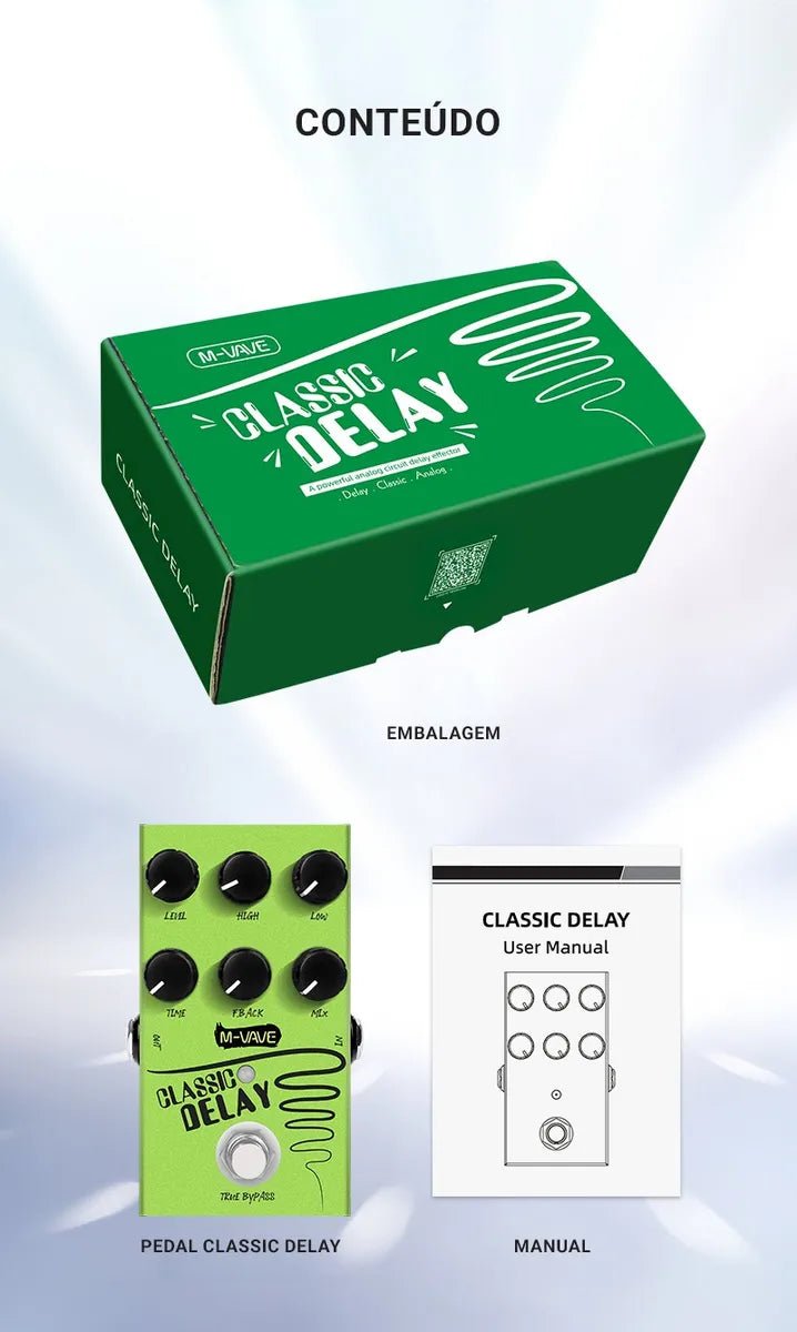 Pedal de Efeito Classic Delay VAVE785 M - VAVE True Bypass M - VAVE VAVE785 4 MVshow