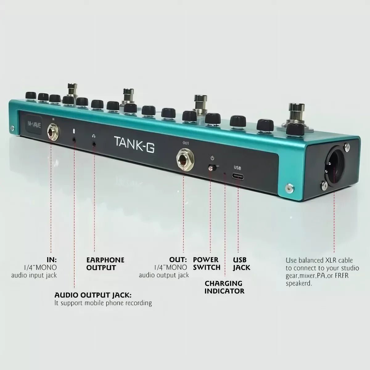Pedaleira de Guitarra Multi - Efeitos Tank G M - Vave - M - VAVE Brasil