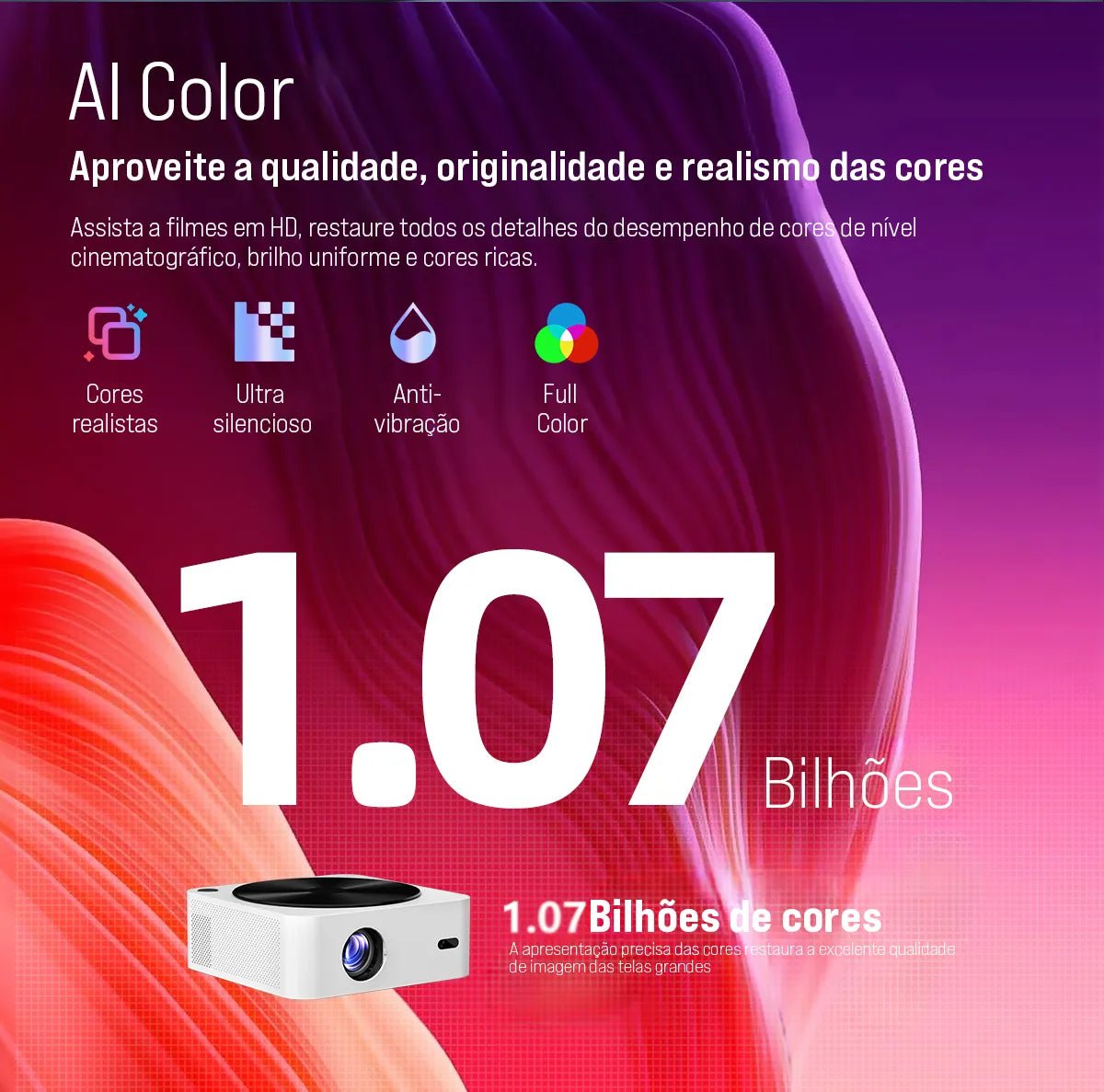 Projetor LED Portátil Full HD - Android e WIFI - Vedo VEDO HDK8 17 MVshow