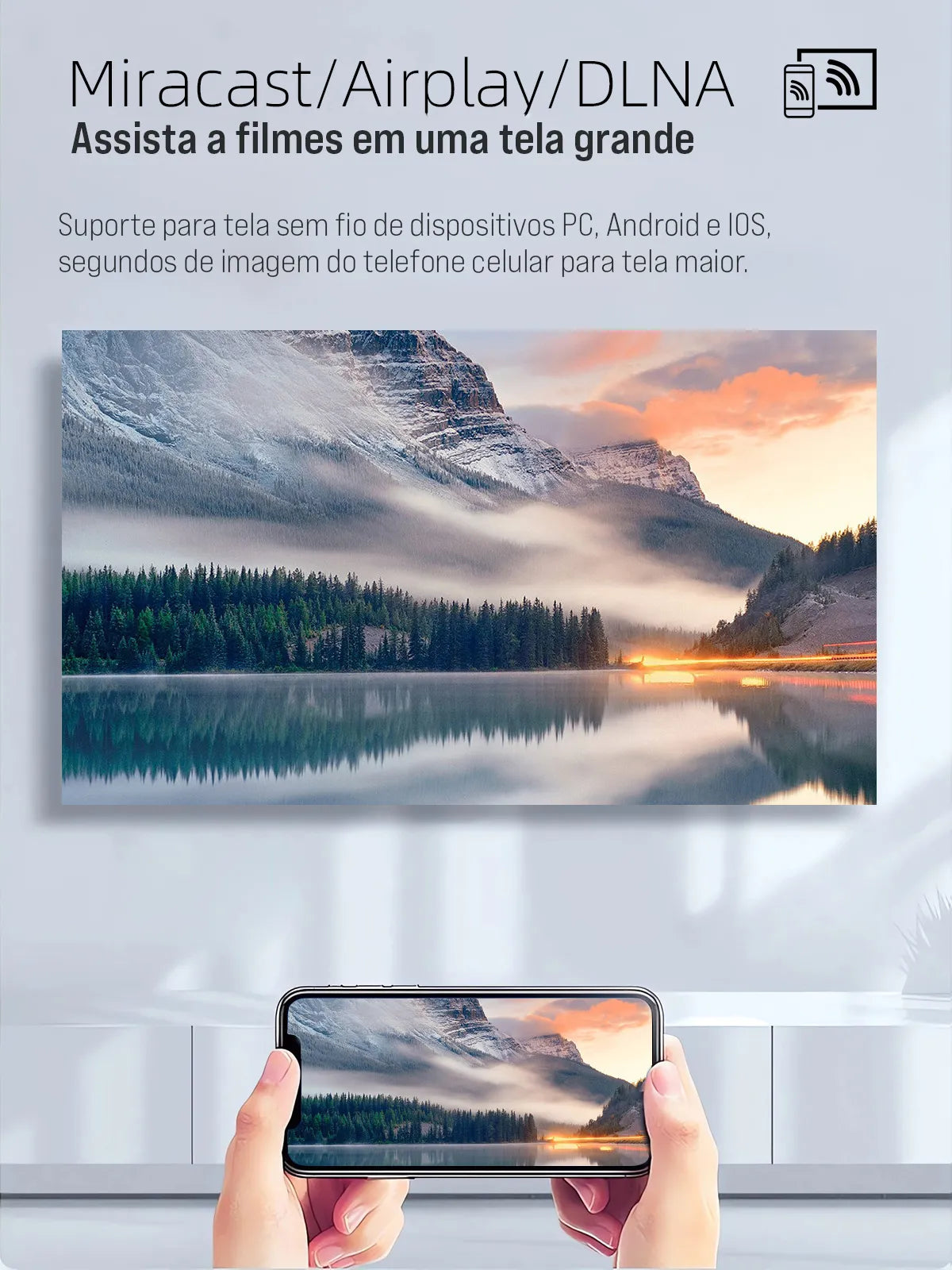 Projetor LED Portátil Full HD - Android e WIFI - Vedo VEDO HDK8 18 MVshow