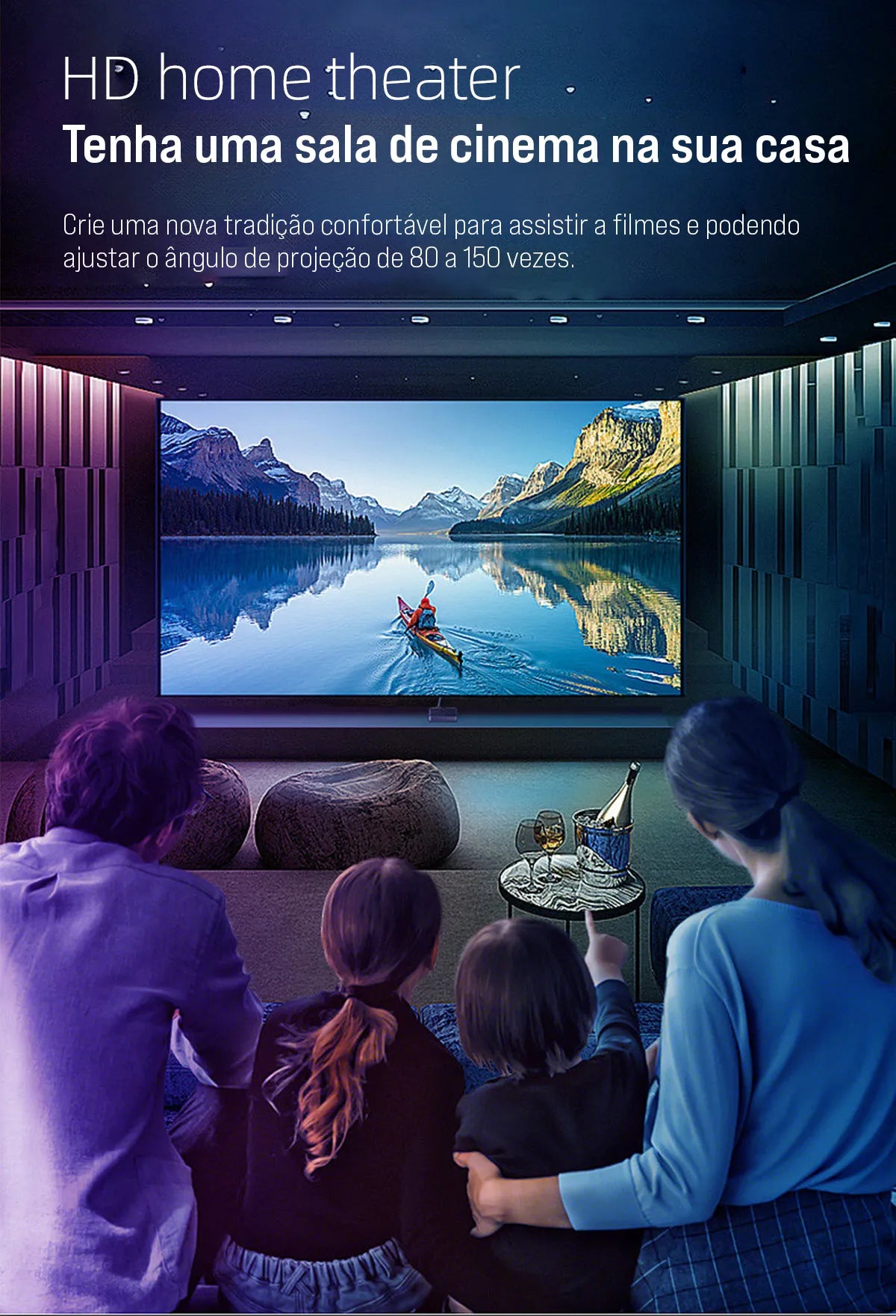 Projetor LED Portátil Full HD - Android e WIFI - Vedo VEDO HDK8 23 MVshow