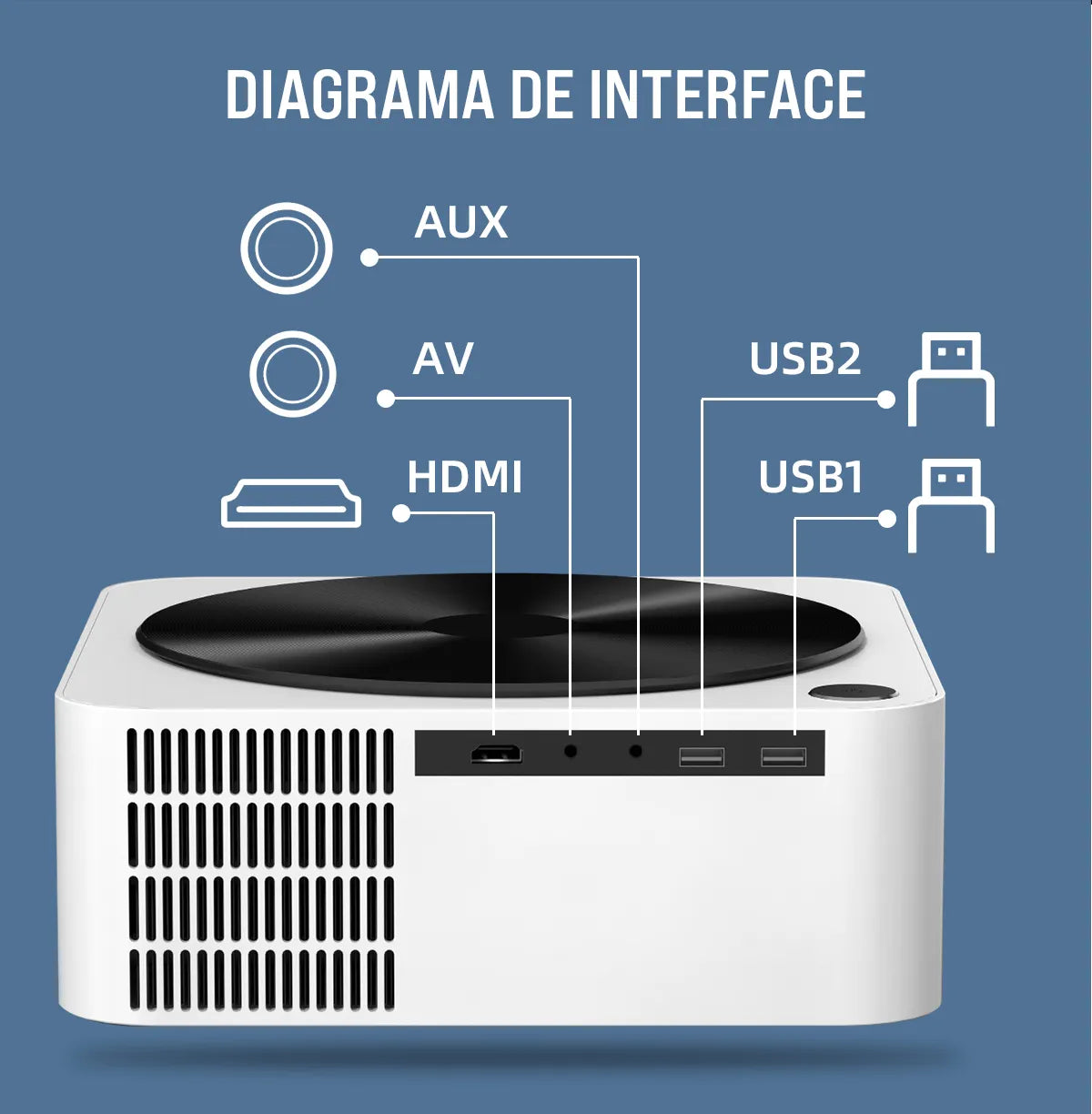 Projetor LED Portátil Full HD - Android e WIFI - Vedo VEDO HDK8 4 MVshow