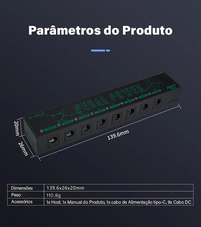 Fonte de Alimentação para Pedal de Efeito POWER VD - SK1 M - VAVE M - VAVE VD - SK1 4 MVshow