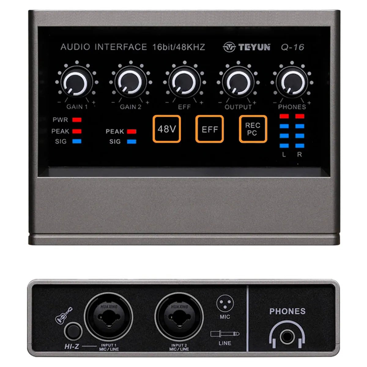 Interface de Áudio 16 - bit e 48KHz 2 entradas e 2 saídas Q16 Teyun Teyun Q - 16 6 MVshow