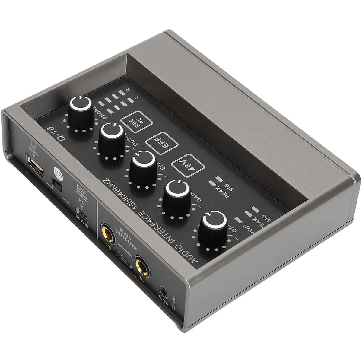Interface de Áudio 16 - bit e 48KHz 2 entradas e 2 saídas Q16 Teyun Teyun Q - 16 7 MVshow