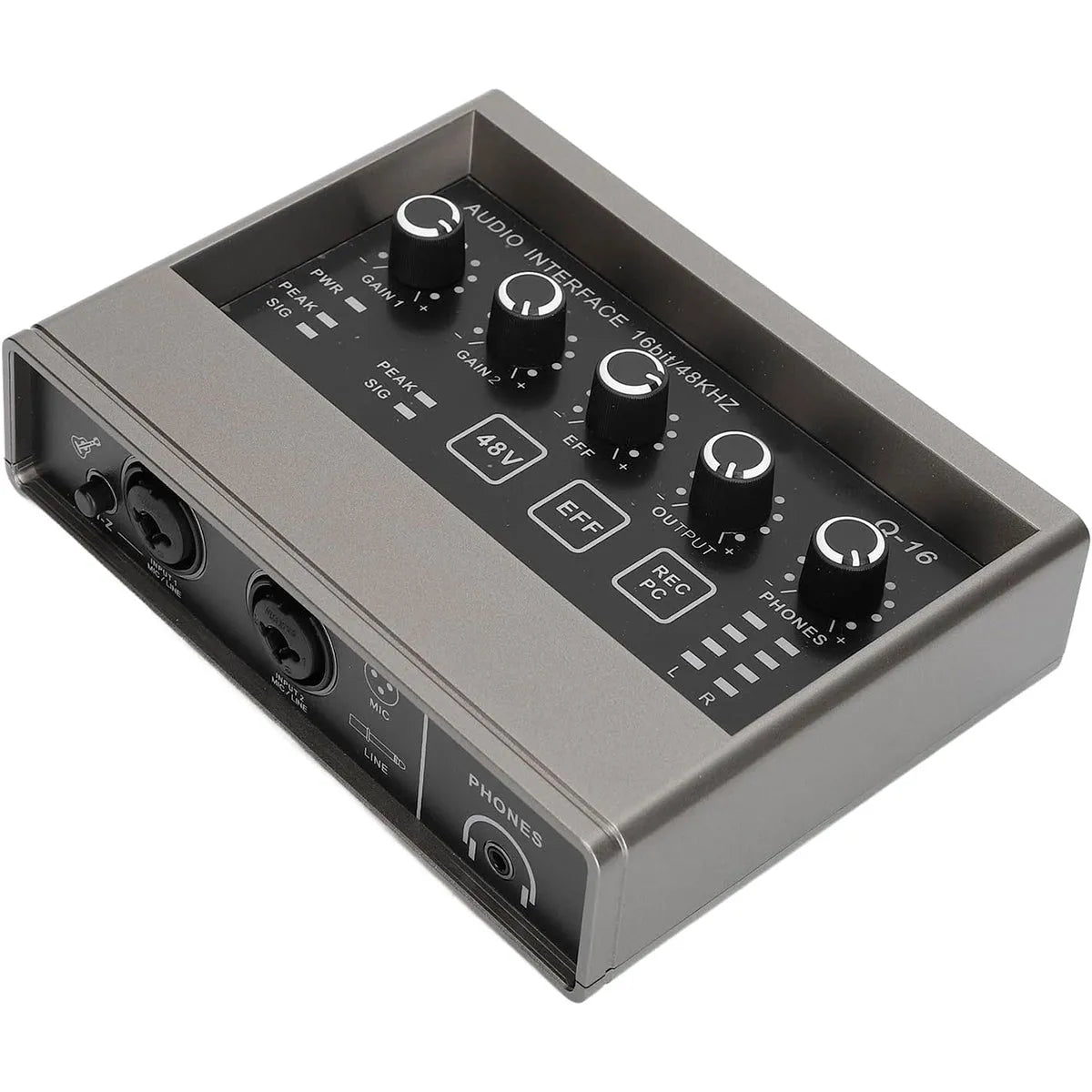 Interface de Áudio 16 - bit e 48KHz 2 entradas e 2 saídas Q16 Teyun Teyun Q - 16 8 MVshow