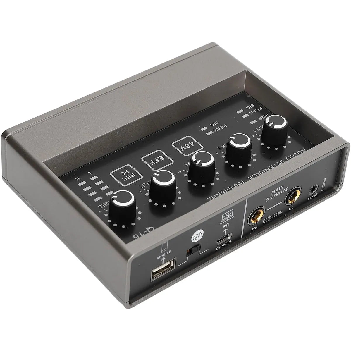 Interface de Áudio 16 - bit e 48KHz 2 entradas e 2 saídas Q16 Teyun Teyun Q - 16 9 MVshow