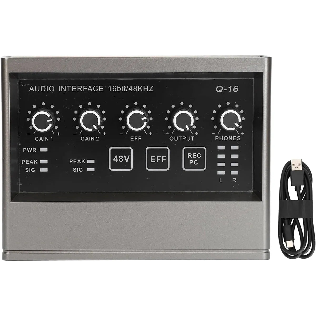 Interface de Áudio 16 - bit e 48KHz 2 entradas e 2 saídas Q16 Teyun Teyun Q - 16 10 MVshow