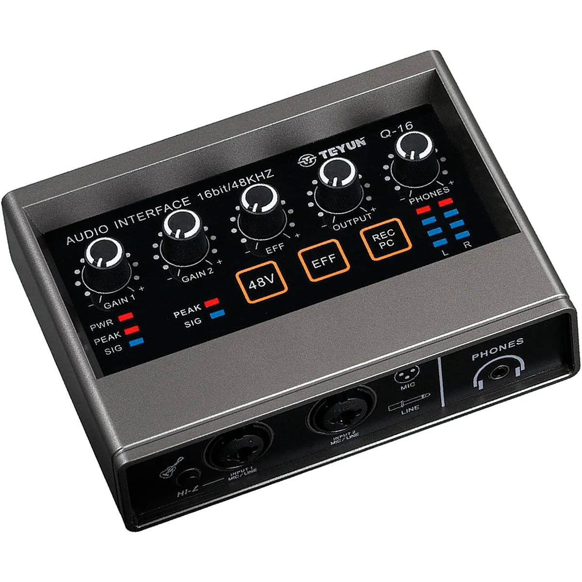 Interface de Áudio 16 - bit e 48KHz 2 entradas e 2 saídas Q16 Teyun Teyun Q - 16 11 MVshow