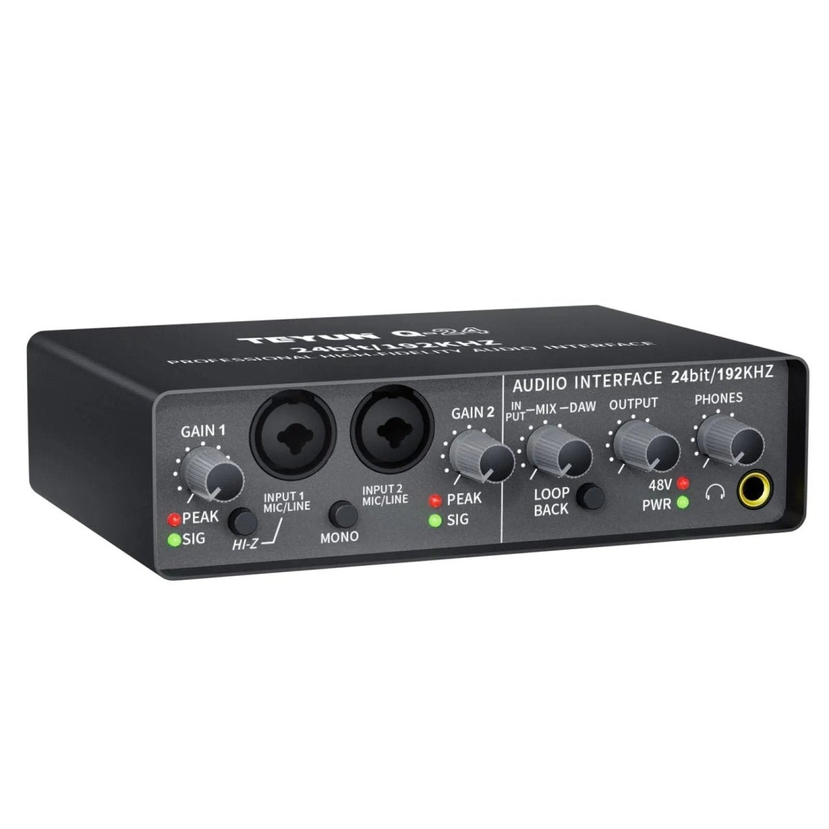 Interface de Áudio USB 2 entradas 2 saídas Q24 Teyun Teyun Q - 24 1 MVshow