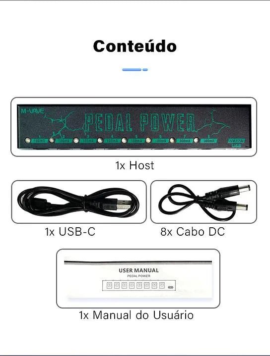 Fonte de Alimentação para Pedal de Efeito POWER VD - SK1 M - VAVE M - VAVE VD - SK1 7 MVshow