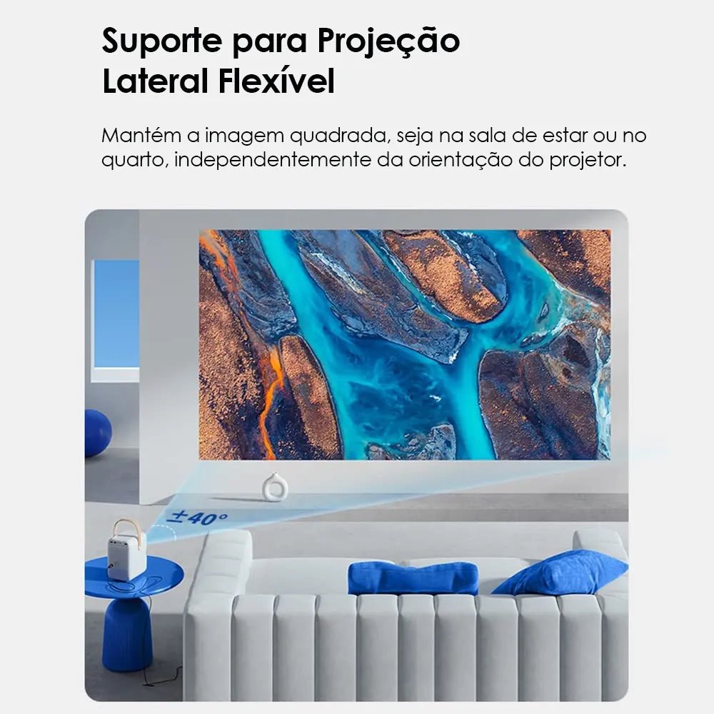 Projetor Branco Portátil - 1920x1080p WIFI e Android - Wanbo Wanbo T6 Max 5 MVshow